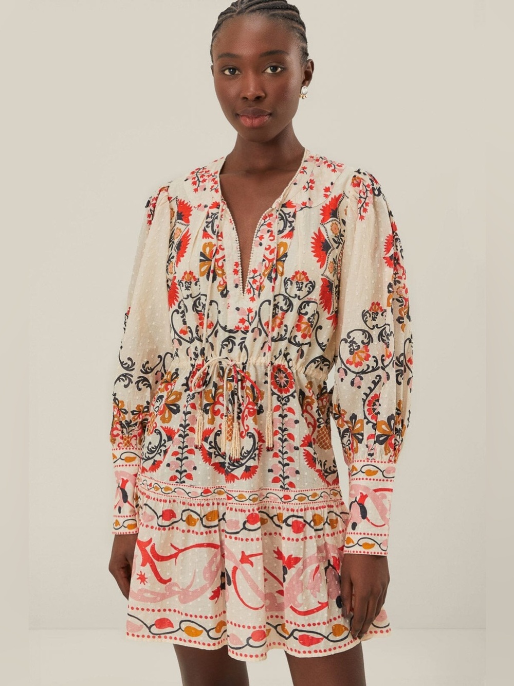 Farm Rio: Cream Cashew Mandala Mini Dress - Picture 2 of 11